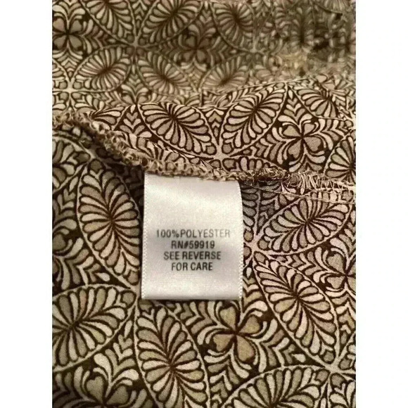 Apt 9 Shirt Blouse  Top Women’s Medium Brown Print Pattern Office Business‎ - Picture 6 of 9